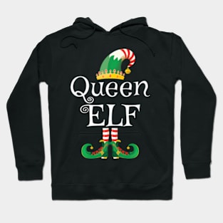 Queen Elf Women Funny Family Matching Elf Christmas Hoodie